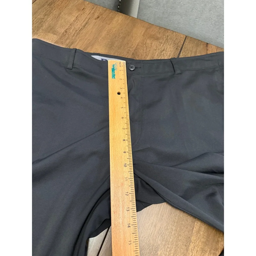 PGA Tour Mens Black Golf Pants 40x32 Stretch Performance Trousers Flat Front
